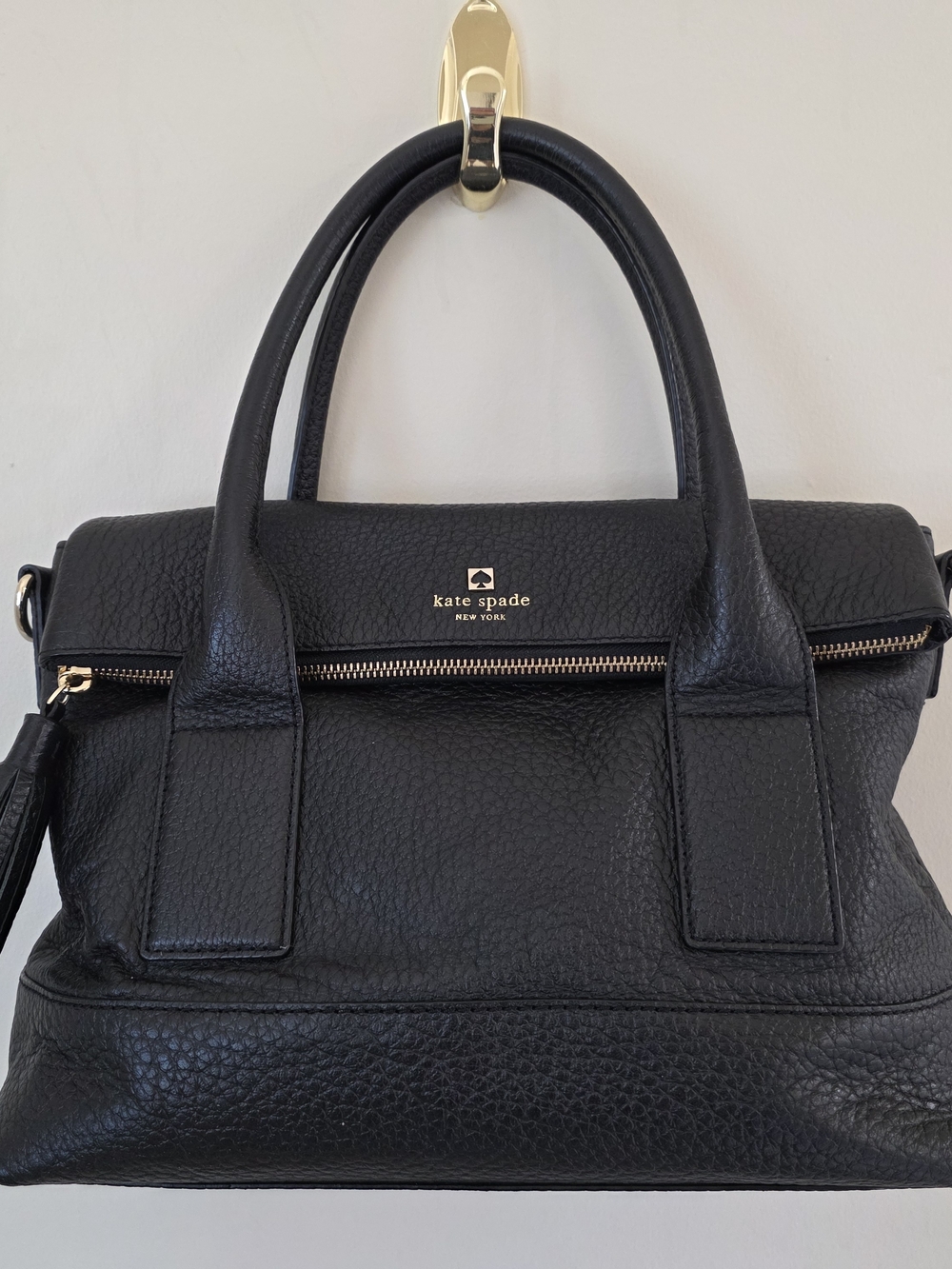 Kate Spade Black Pebbled Leather Satchel